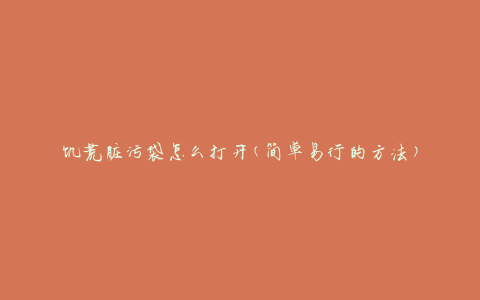 饥荒脏污袋怎么打开(简单易行的方法)