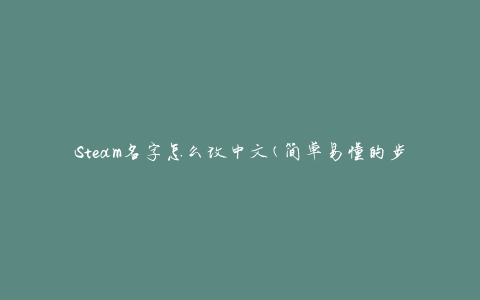 Steam名字怎么改中文(简单易懂的步骤教程)
