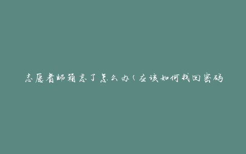 志愿者邮箱忘了怎么办(应该如何找回密码)