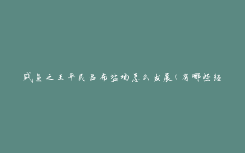 咸鱼之王平民吕布盐场怎么发展(有哪些经验分享？)