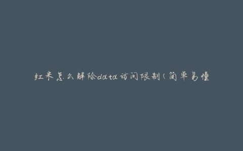 红米怎么解除data访问限制(简单易懂的教程)