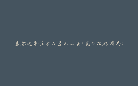 塞尔达伞庄岩石怎么上去(完全攻略指南)