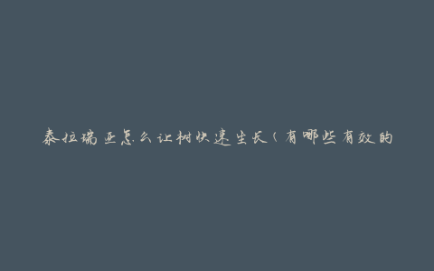 泰拉瑞亚怎么让树快速生长(有哪些有效的方法)
