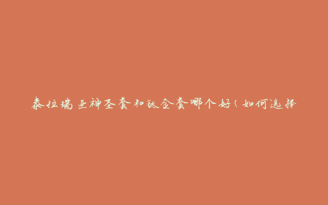 泰拉瑞亚神圣套和钛金套哪个好(如何选择最适合你的装备)