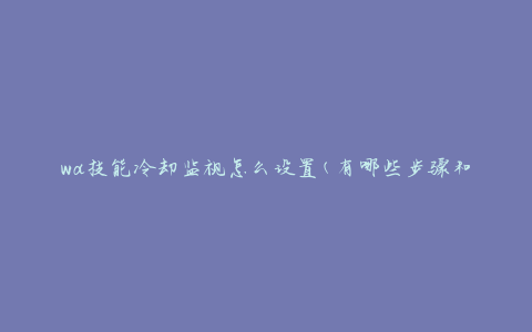 wa技能冷却监视怎么设置(有哪些步骤和注意事项)
