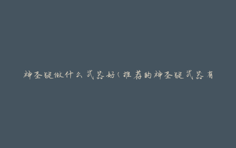 神圣锭做什么武器好(推荐的神圣锭武器有哪些)