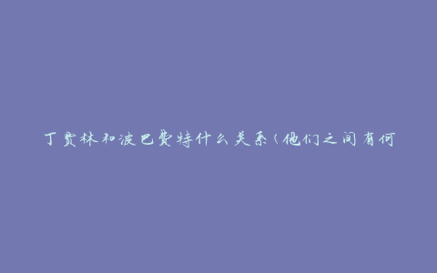 丁贾林和波巴费特什么关系(他们之间有何联系)