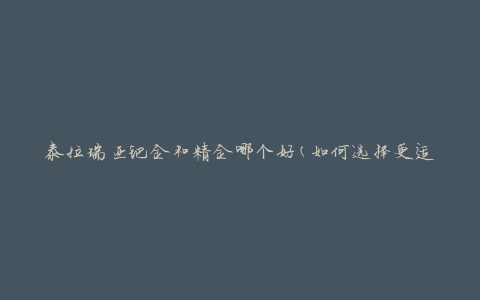 泰拉瑞亚钯金和精金哪个好(如何选择更适合你的装备)