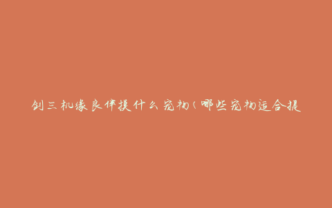剑三机缘良伴摸什么宠物(哪些宠物适合提升机缘属性)