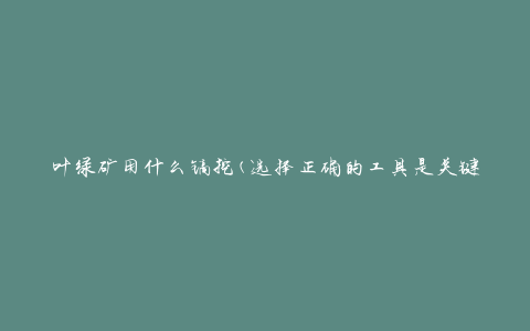 叶绿矿用什么镐挖(选择正确的工具是关键)