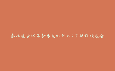 泰拉瑞亚狱岩套后面做什么(了解最强装备的进一步发展路径)