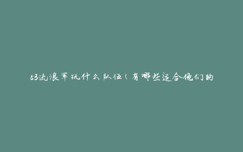 s3流浪军玩什么队伍(有哪些适合他们的战术阵容)