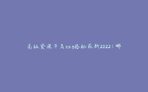 高级资深干员tag搭配最新2022(哪些tag组合能够提升战斗力)