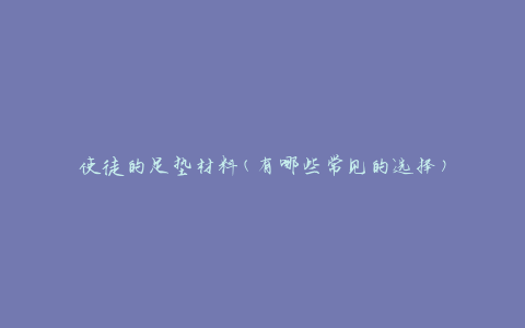 使徒的足垫材料(有哪些常见的选择)