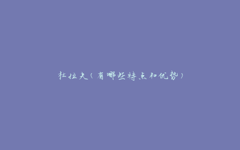 杜拉夫(有哪些特点和优势)