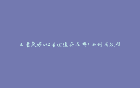王者荣耀s32清理缓存在哪(如何有效释放手机存储空间)