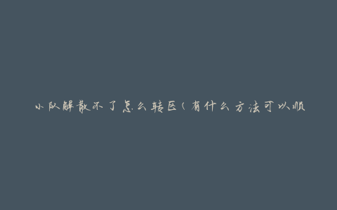 小队解散不了怎么转区(有什么方法可以顺利转移到其他区域)