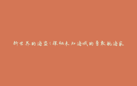 新世界的海盗(探秘未知海域的勇敢航海家)
