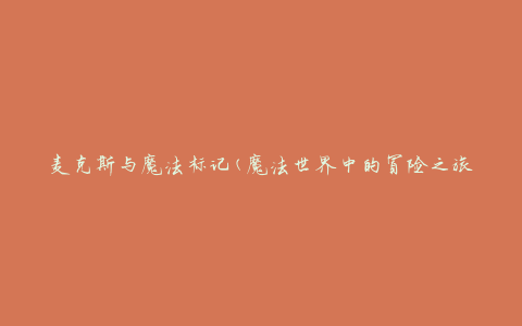 麦克斯与魔法标记(魔法世界中的冒险之旅)