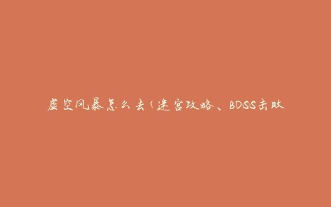 虚空风暴怎么去(迷宫攻略、BOSS击败技巧、任务指南)