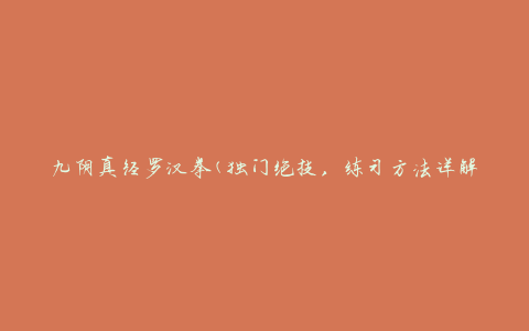 九阴真经罗汉拳(独门绝技，练习方法详解)