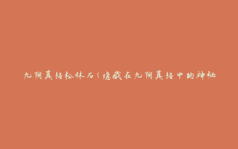 九阴真经松林石(隐藏在九阴真经中的神秘宝藏)