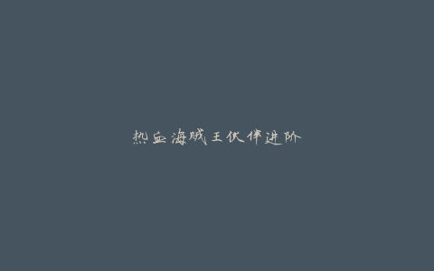 热血海贼王伙伴进阶