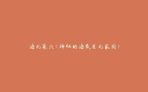 海龙巢穴(神秘的海底巨龙家园)