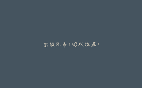 雷顿兄弟(游戏推荐)