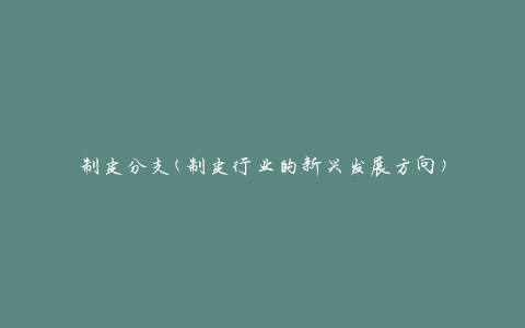 制皮分支(制皮行业的新兴发展方向)