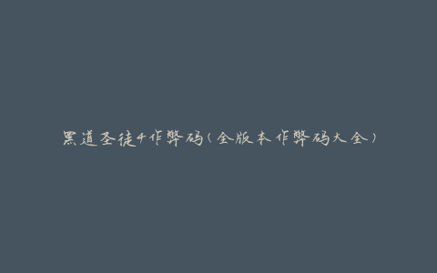 黑道圣徒4作弊码(全版本作弊码大全)
