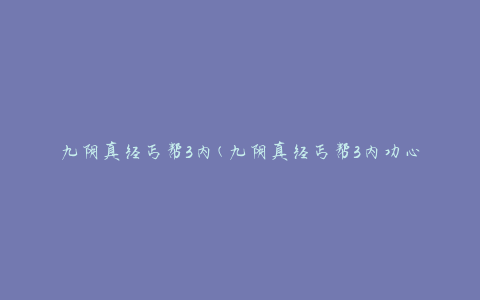 九阴真经丐帮3内(九阴真经丐帮3内功心法及绝学详解)
