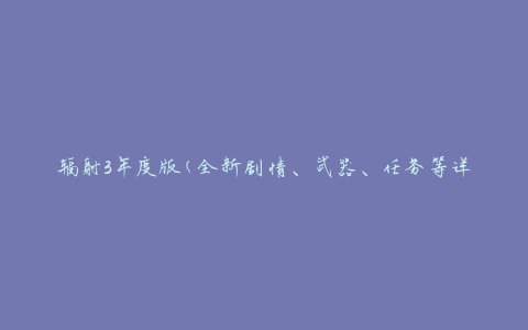 辐射3年度版(全新剧情、武器、任务等详细介绍)