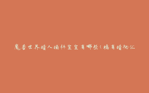 魔兽世界猎人猫科宝宝有哪些(稀有猎物汇总)