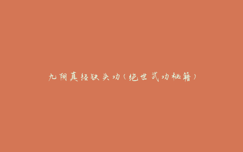 九阴真经铁头功(绝世武功秘籍)