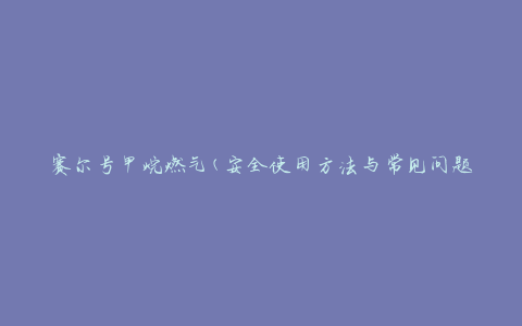 赛尔号甲烷燃气(安全使用方法与常见问题解答)
