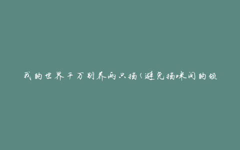我的世界千万别养两只猫(避免猫咪间的领地争夺与矛盾冲突)