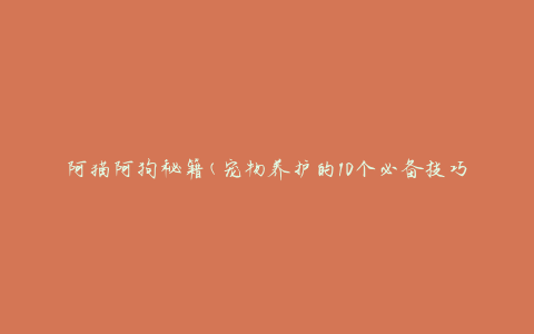 阿猫阿狗秘籍(宠物养护的10个必备技巧)