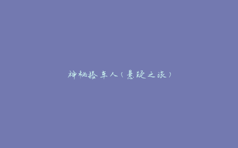 神秘搭车人(悬疑之旅)