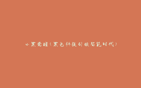 小黑觉醒(黑色科技引领智能时代)